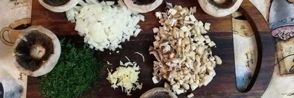 фаршированные шляпки шампиньонов