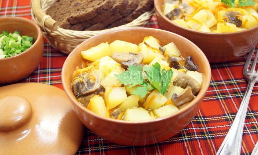 Рецепт горшочков с грибами в духовке