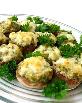 Грибы, фаршированные фаршем