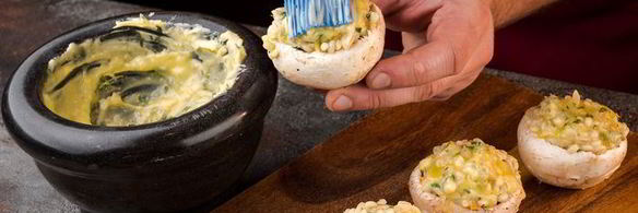 грибы, фаршированные перловкой