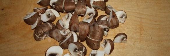 грибы с ветчиной