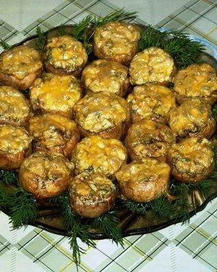 Грибы, запеченные с сыром в духовке