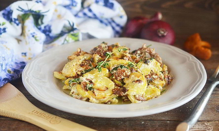 Рецепт лисичек с кабачками жареные