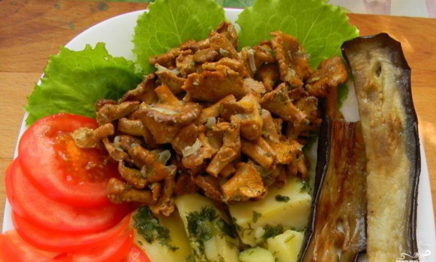 Рецепт лисичек, запеченных в сметане