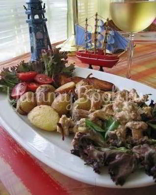 Лисички жареные с картофелем