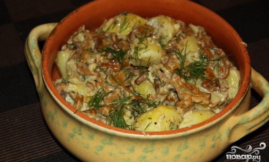 Рецепт лисичек жареных со сметаной