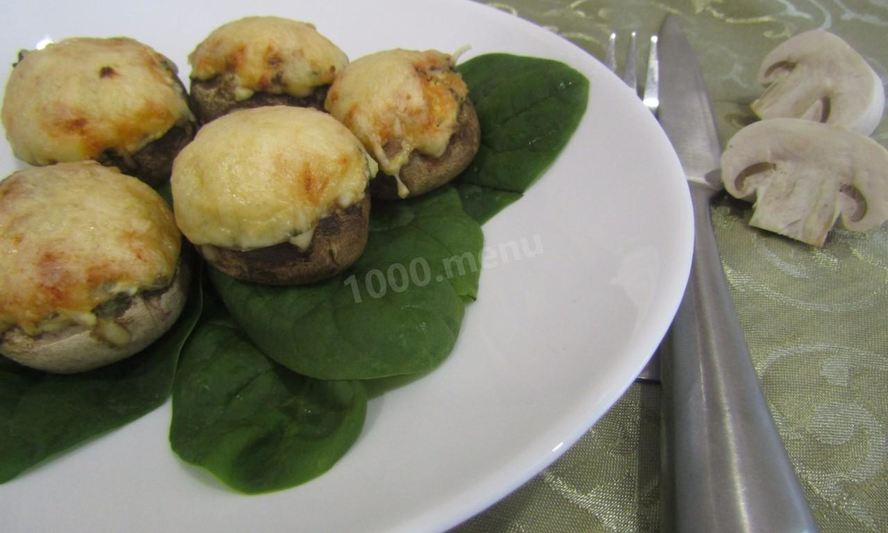 Рецепт шампиньонов фаршированных творогом и шпинатом