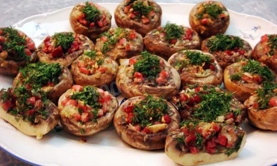 Рецепт шампиньонов фаршированных запеченных в духовке