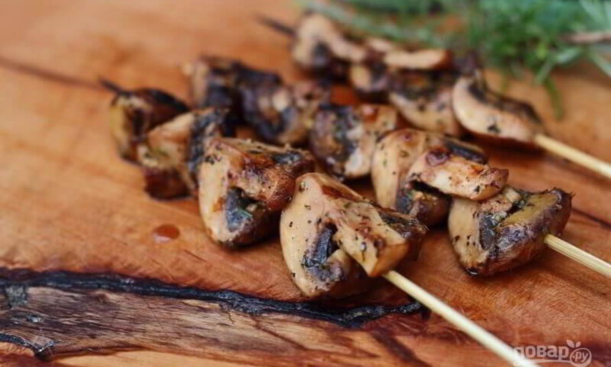 Рецепт шампиньонов на костре