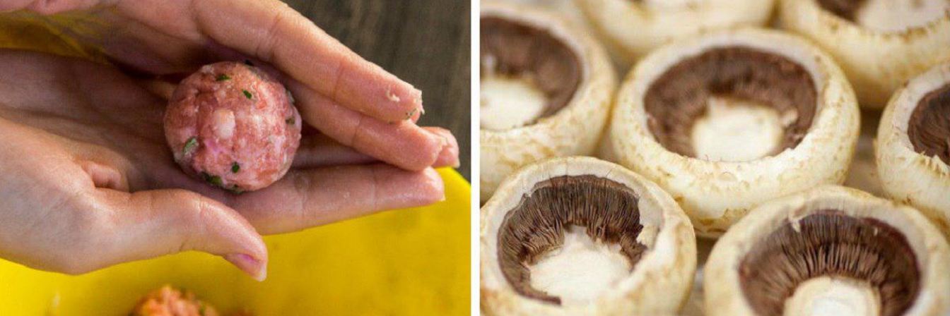 Шампиньоны с фаршем