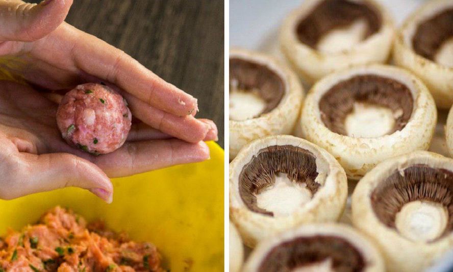 Рецепт шампиньонов с фаршем