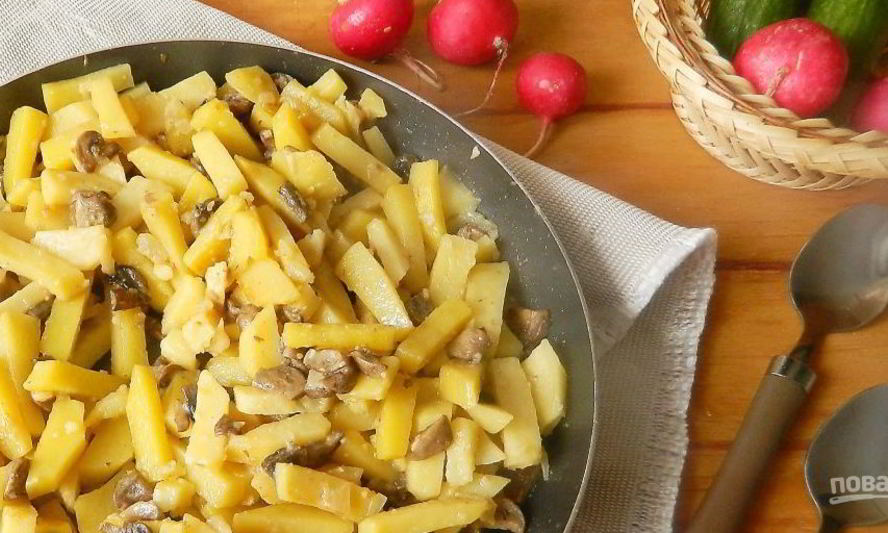 Рецепт шампиньонов с картошкой жареные