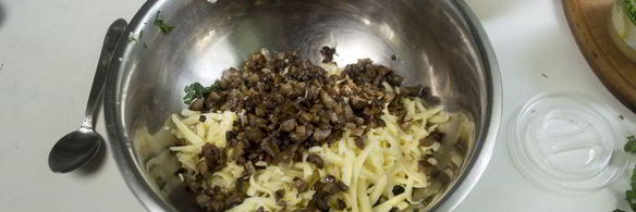 шампиньоны с креветками