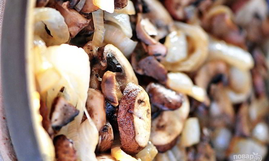 Рецепт жареных шампиньонов с луком