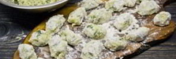 картофельные ньокки со шпинатом и укропом