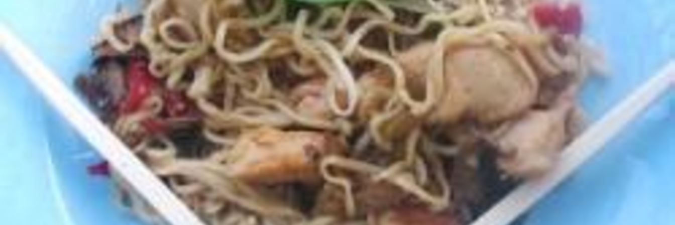 Китайская лапша с курицей и овощами