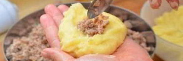 картофельные котлеты с фаршем внутри