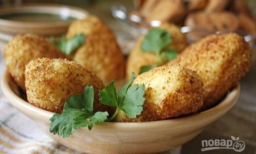 Рецепт картофельных котлет с рисом и грецкими орехами