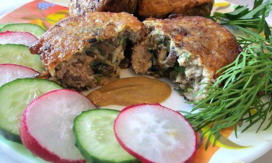 Рецепт котлет с грибной начинкой