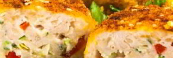 котлеты с куриным филе, сыром и болгарским перцем