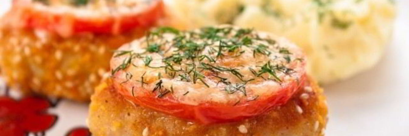 Котлеты с сыром и помидорами