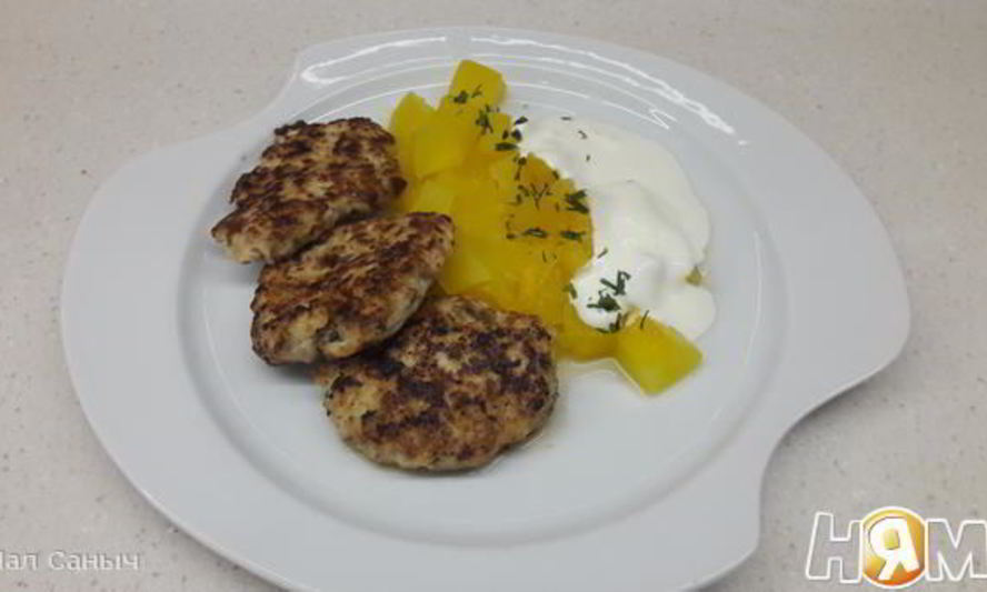 Рецепт куриного-тыквенных котлеты с базиликом