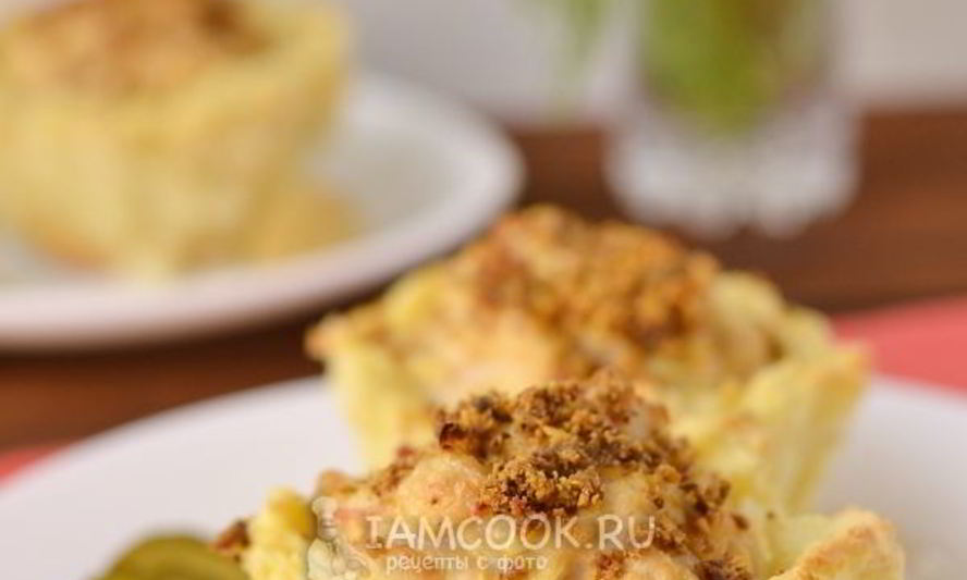 Рецепт куриных котлет в картофельных корзиночках