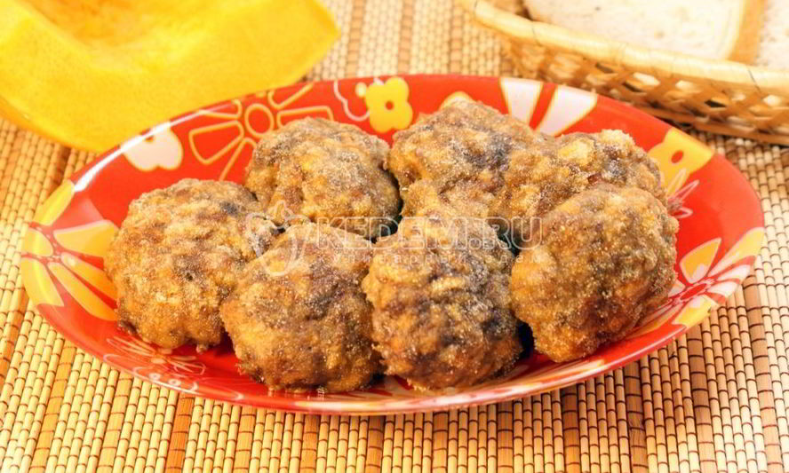 Рецепт мясных котлет с тыквой