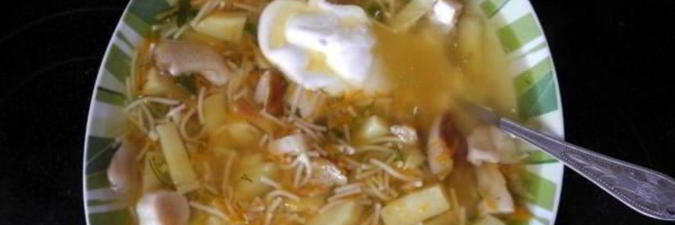 Лапша с белыми грибами