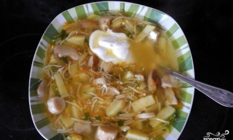Рецепт лапши с белыми грибами