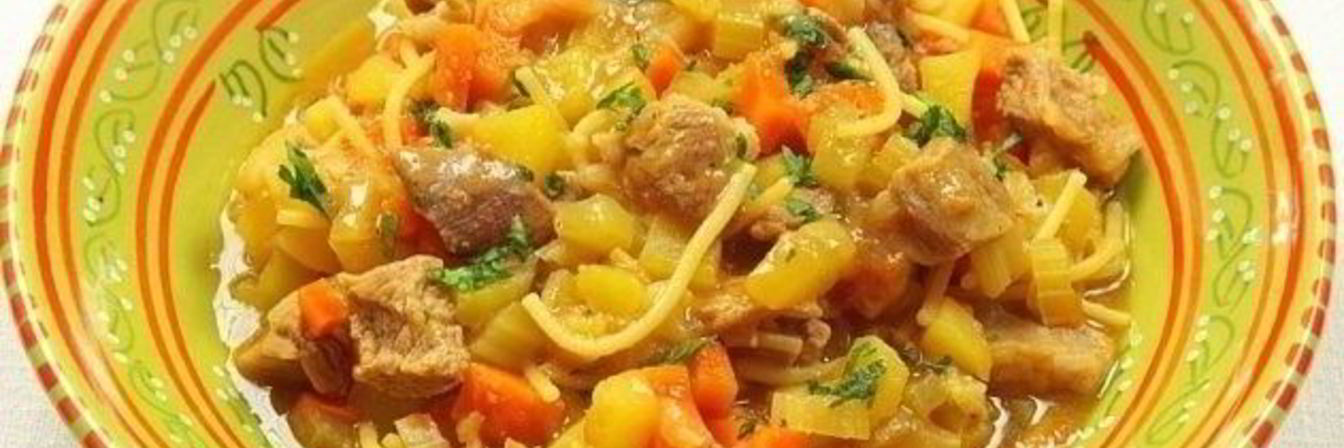 Лапша с говядиной и овощами