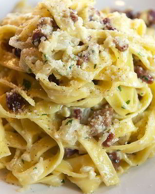 Лапша с грибами в сливочном соусе