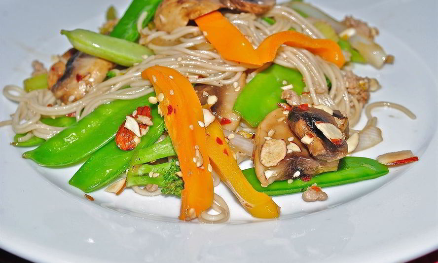 Рецепт лапши с овощами в воке