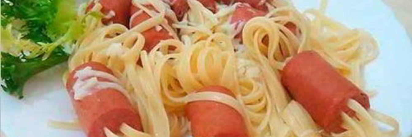 Лапша с сосисками