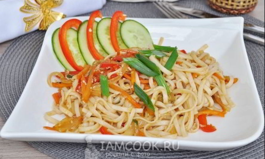 Рецепт лапши удон с овощами