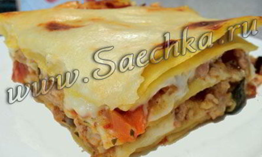 Рецепт диетической лазанья