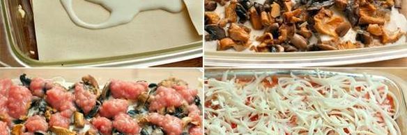 лазанья с грибами