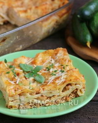 Лазанья с куриным фаршем