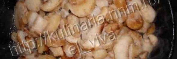 лазанья с курицей и грибами