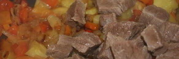 лазанья-суп с говядиной и овощами