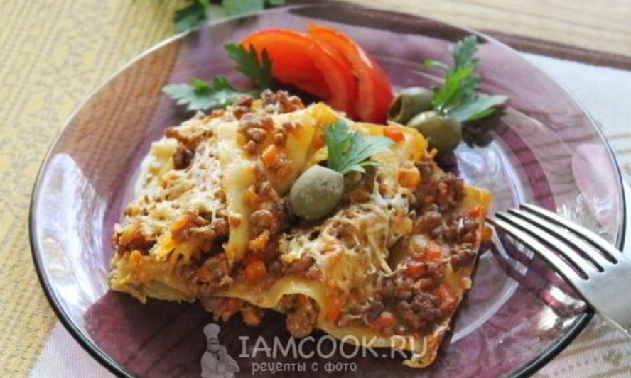 Рецепт мясной лазанья