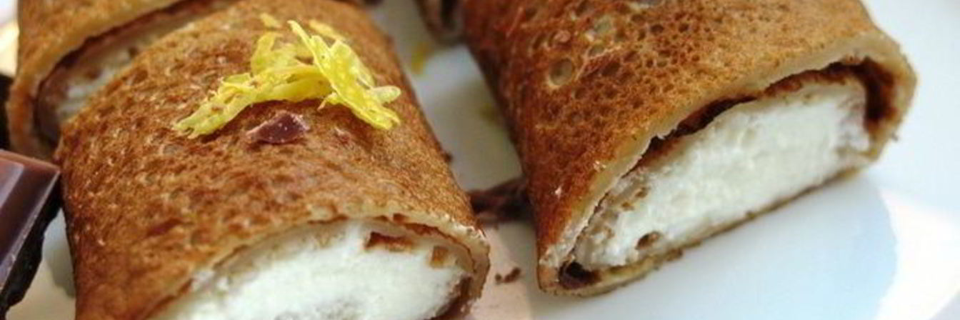 Блинные каннеллони с пьяной грушей