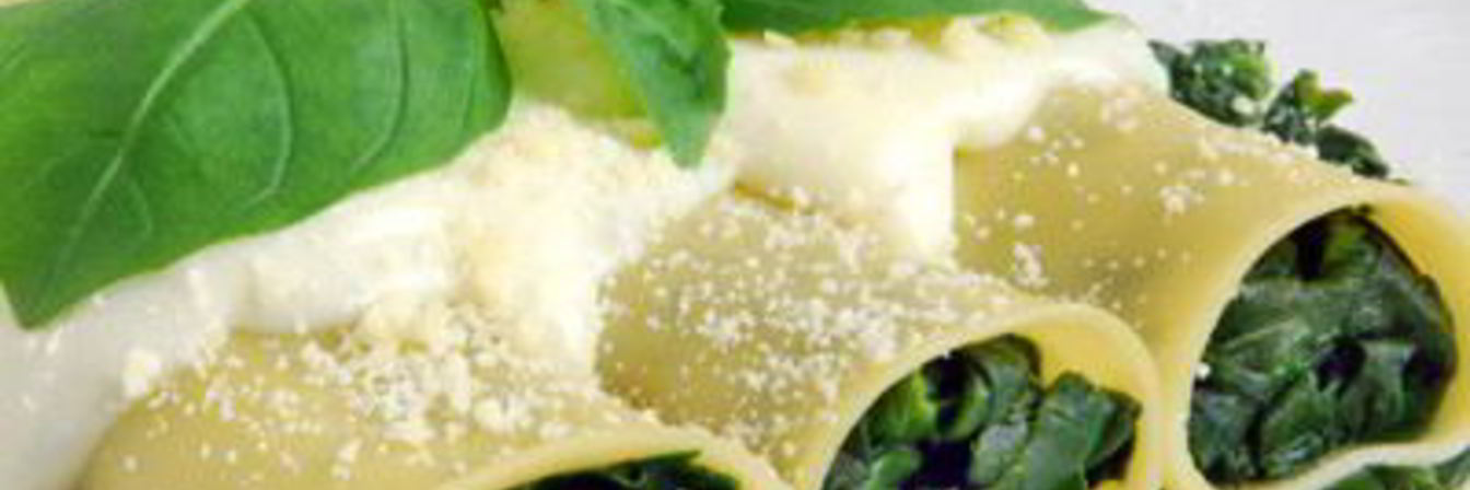 Каннеллони с начинкой из шпината и сыра