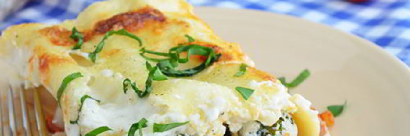 Каннеллони с рикоттой и черемшой