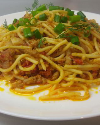 Ленивые спагетти болоньезе