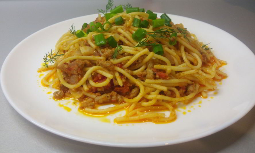 Рецепт ленивых спагетти болоньезе
