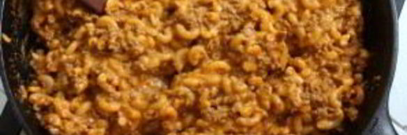 макароны с фаршем и сыром в соусе