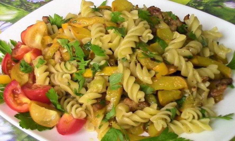 Рецепт макарон с кабачками
