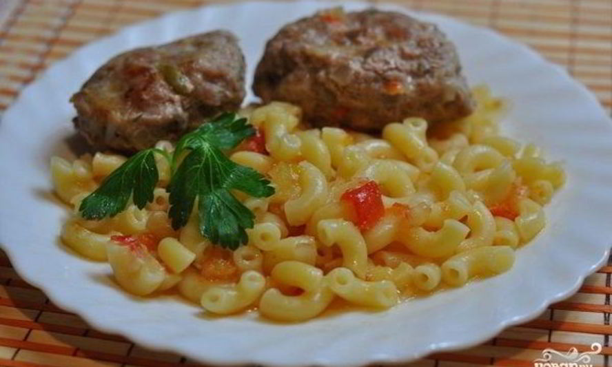 Рецепт макарон с котлетами