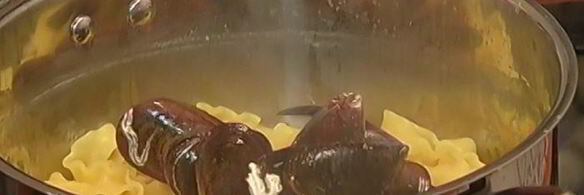 макароны с мидиями под соусом из сидра